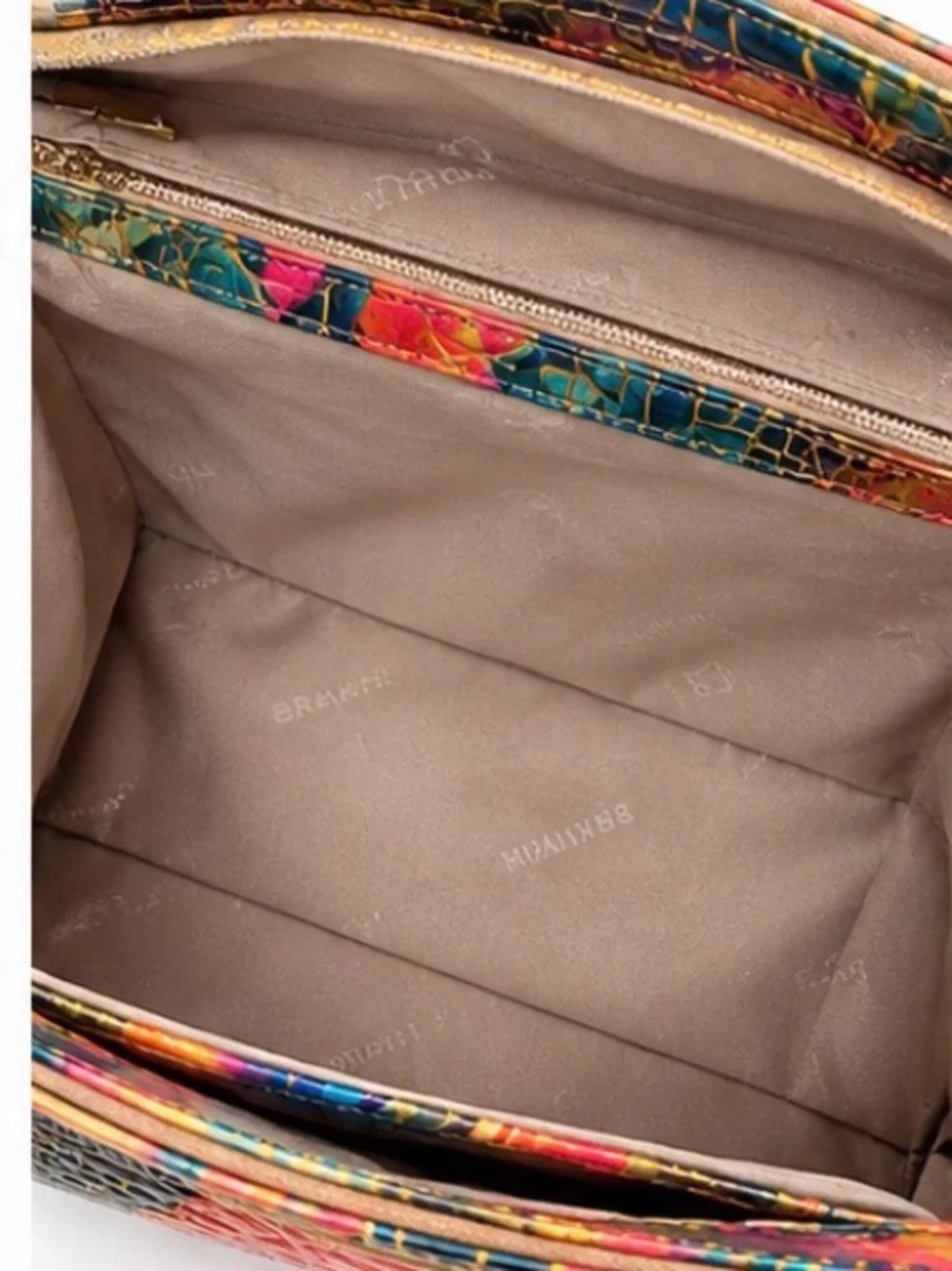 Brahmin Multicolor Croc-Embossed Satchel